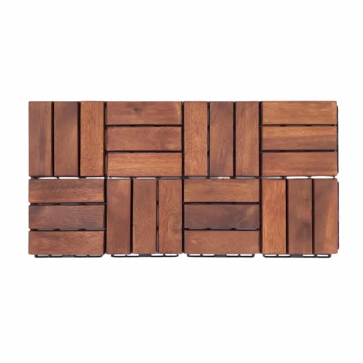 9er-Set Massivholz-Klickfliese aus Akazienholz, ca. 30 x 30 cm - Braun geölt – Bild 3