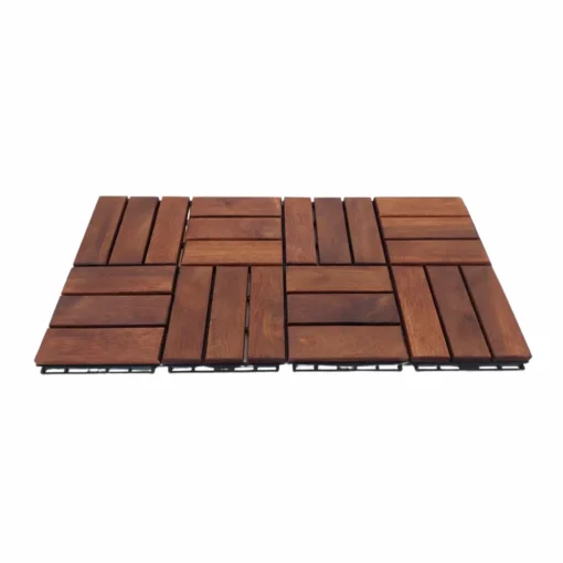 9er-Set Massivholz-Klickfliese aus Akazienholz, ca. 30 x 30 cm - Braun geölt – Bild 4