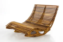Ergonomische Doppelschwungliege XXL Saunaliege aus Akazienholz - FSC® zertifiziert