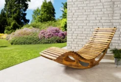 Ergonomische Schwungliege / Saunaliege aus Akazienholz, trennbar - FSC® zertifiziert