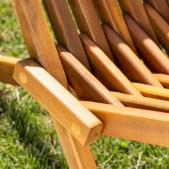 Holzliegestuhl 2er aus Akazie klappbar mit Tisch