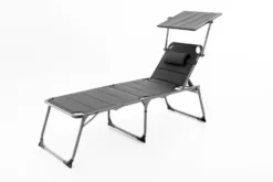 Komfort-Sonnenliege inkl. Kissen gepolstert aus Aluminium, ca. 193 x 67 x 32 cm - Schwarz