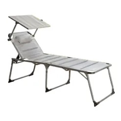 XXL-Komfort-Sonnenliege inkl. Kissen gepolstert aus Aluminium, ca. 203 x 67,5 x 48 cm - Grau